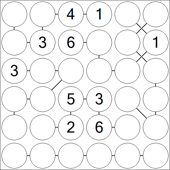 Chain Sudoku 6x6 - Medium