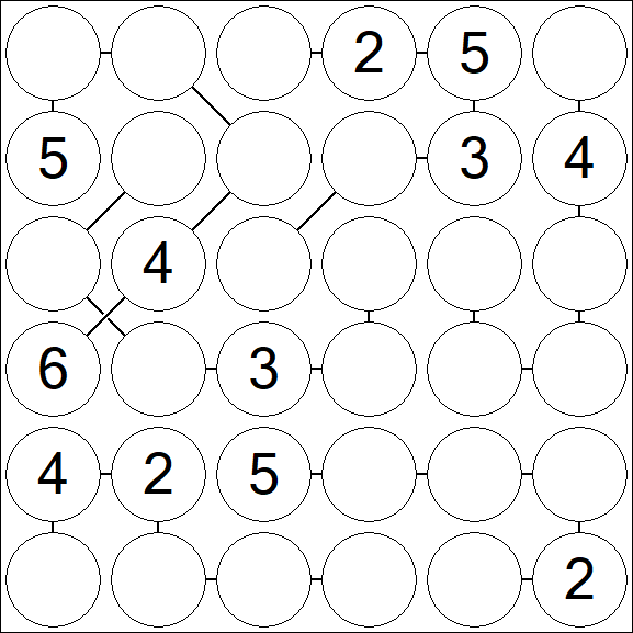 Chain Sudoku 6x6 - Medium