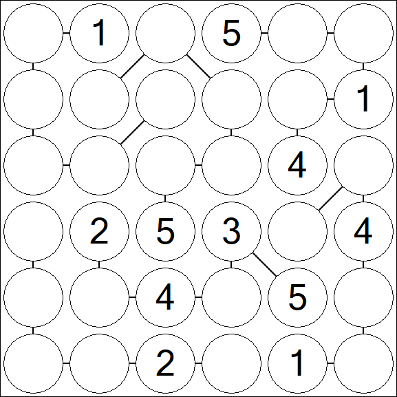 Chain Sudoku 6x6 - Medium