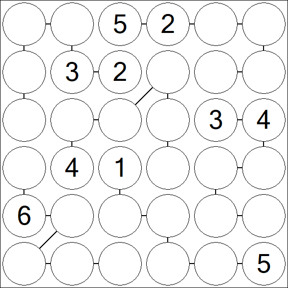 Chain Sudoku 6x6 - Medium