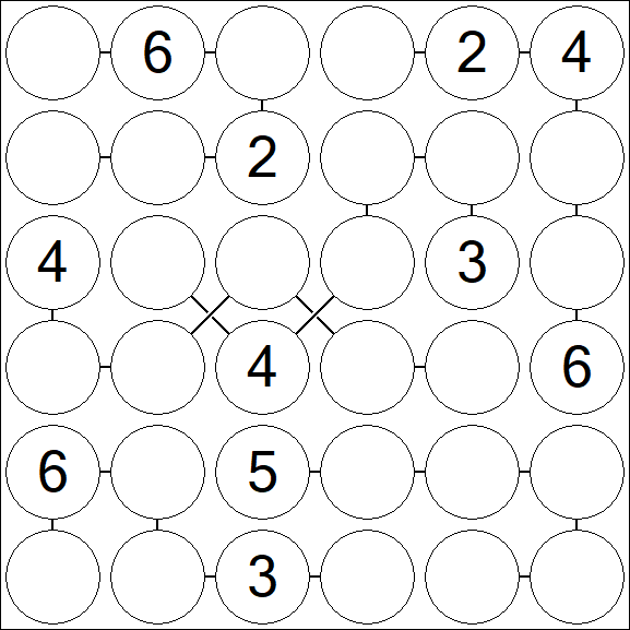 Chain Sudoku 6x6 - Medium