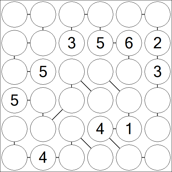 Chain Sudoku 6x6 - Medium