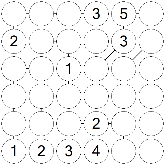 Chain Sudoku 6x6 - Medium