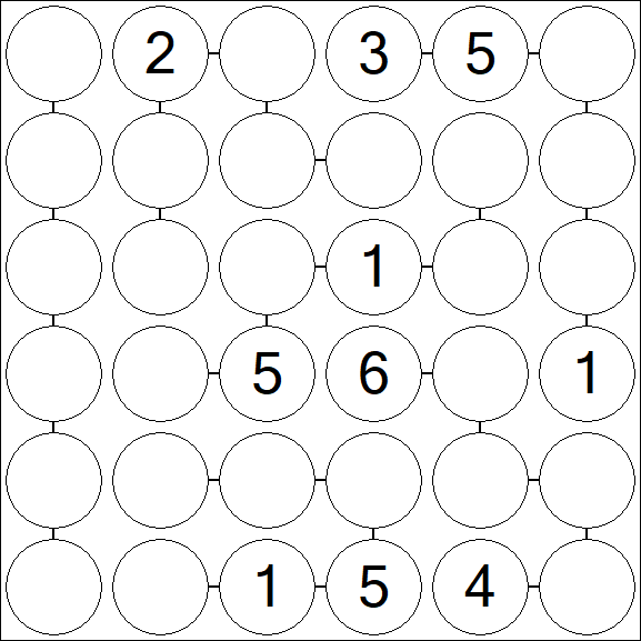 Chain Sudoku 6x6 - Medium