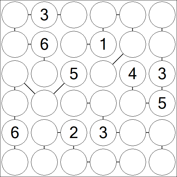 Chain Sudoku 6x6 - Medium