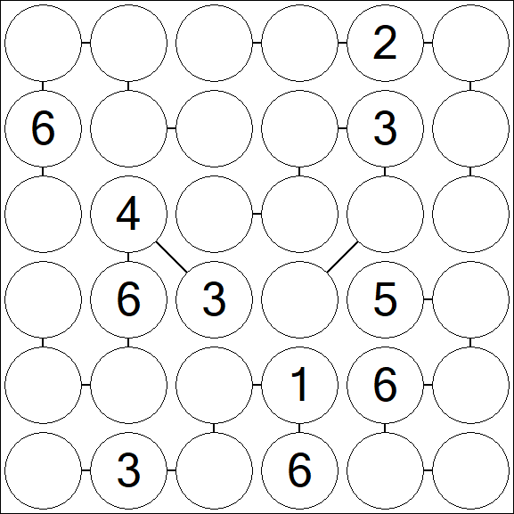 Chain Sudoku 6x6 - Medium