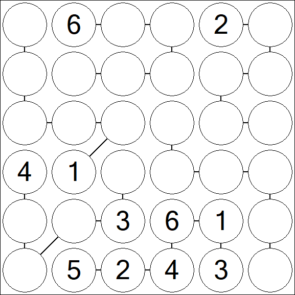 Chain Sudoku 6x6 - Medium