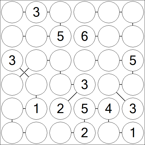 Chain Sudoku 6x6 - Medium