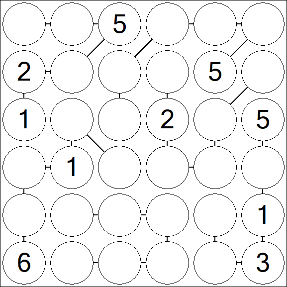 Chain Sudoku 6x6 - Medium