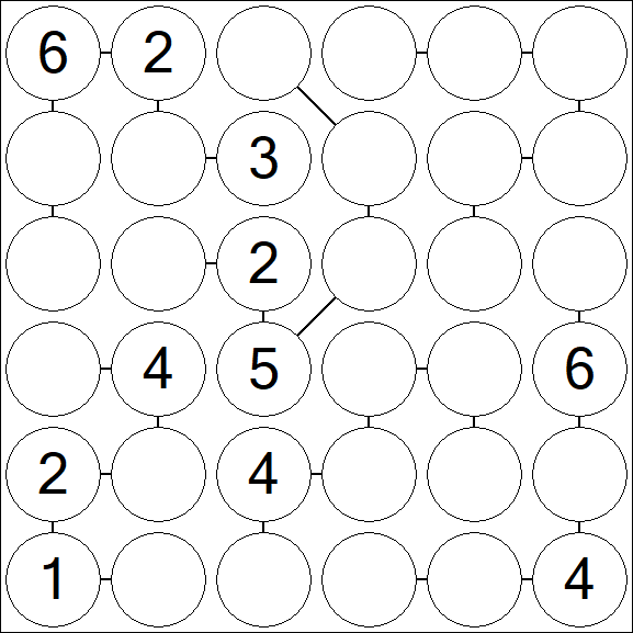Chain Sudoku 6x6 - Medium
