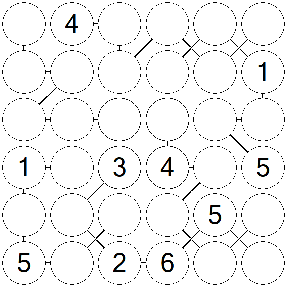 Chain Sudoku 6x6 - Medium