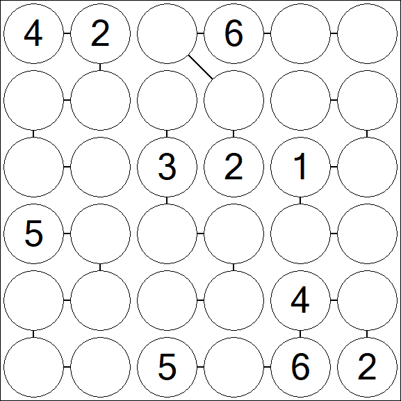Chain Sudoku 6x6 - Medium