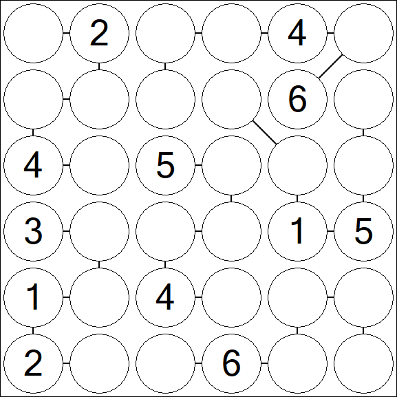 Chain Sudoku 6x6 - Medium