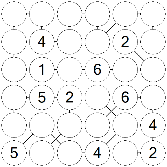 Chain Sudoku 6x6 - Médio