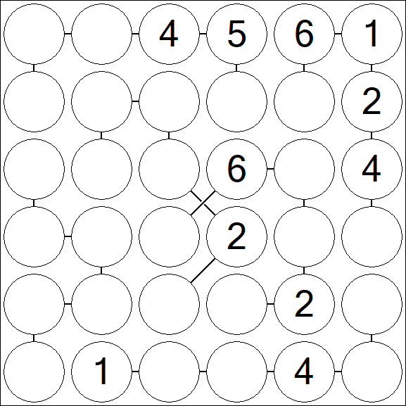 Chain Sudoku 6x6 - Médio