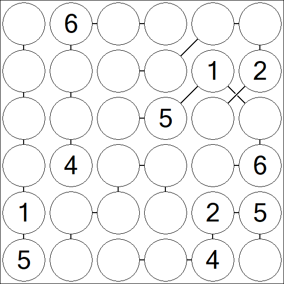 Chain Sudoku 6x6 - Médio