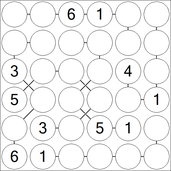 Chain Sudoku 6x6 - Médio