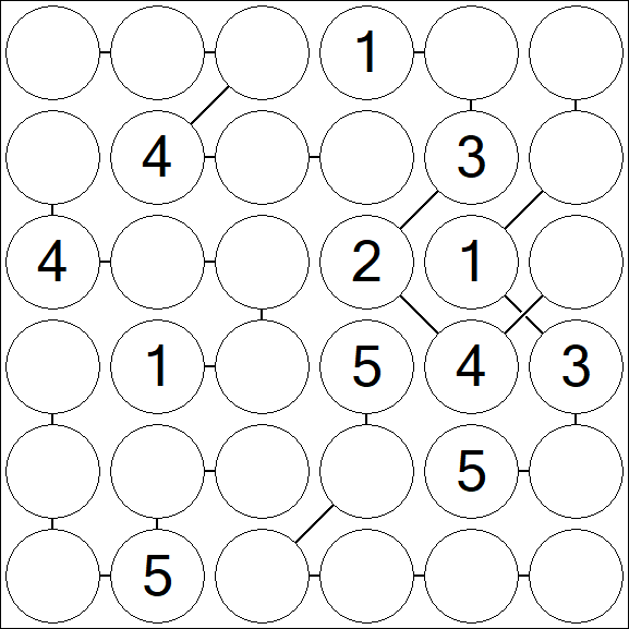 Chain Sudoku 6x6 - Médio