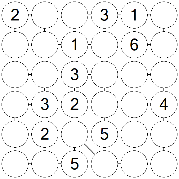Chain Sudoku 6x6 - Médio