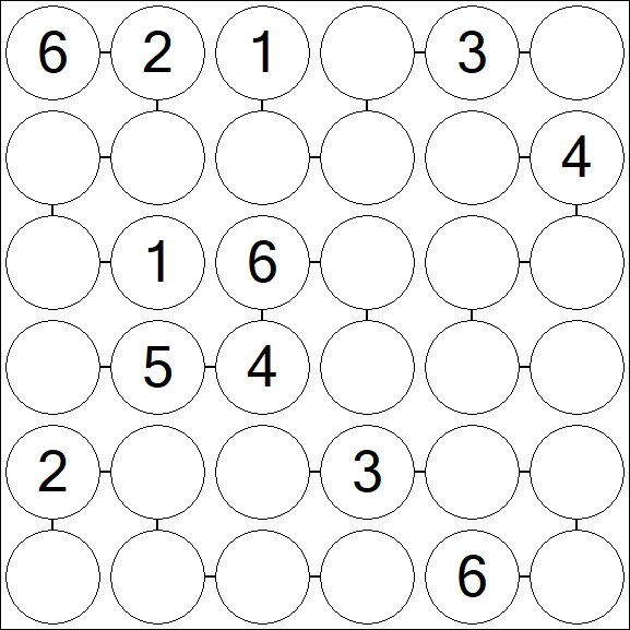 Chain Sudoku 6x6 - Médio