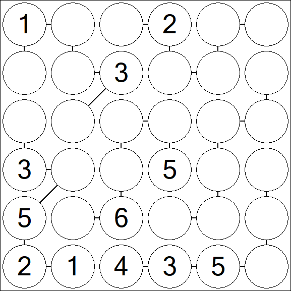Chain Sudoku 6x6 - Médio