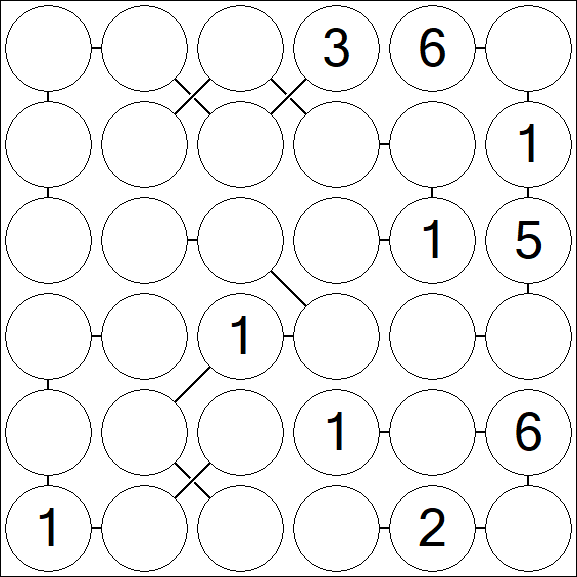 Chain Sudoku 6x6 - Médio