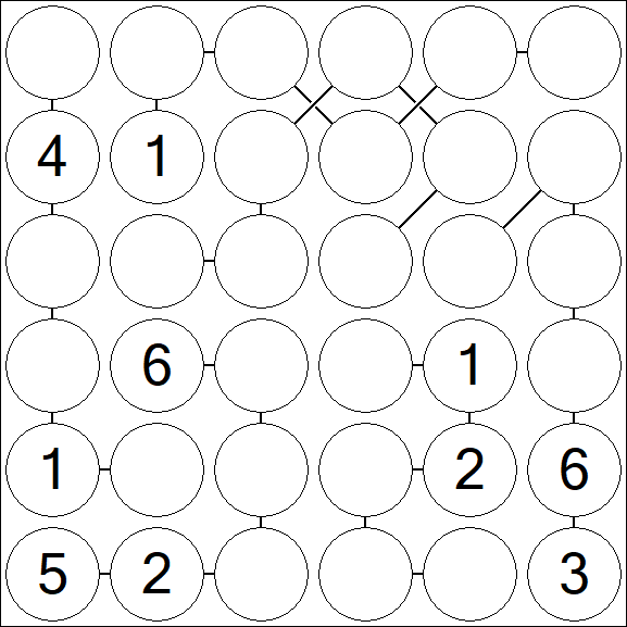 Chain Sudoku 6x6 - Mittel
