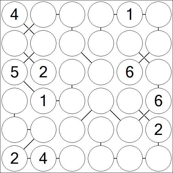 Chain Sudoku 6x6 - Mittel