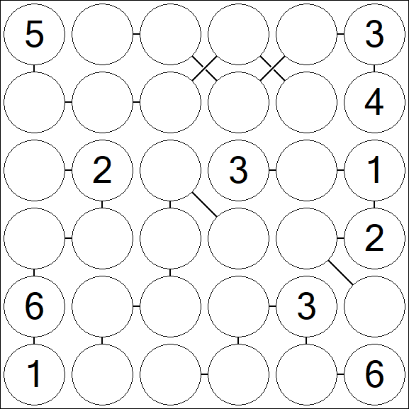 Chain Sudoku 6x6 - Mittel
