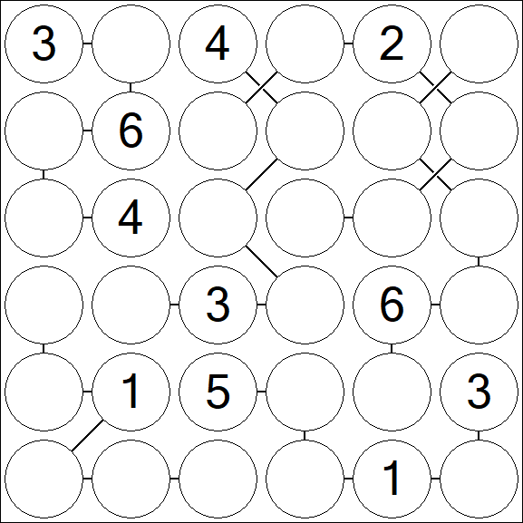 Chain Sudoku 6x6 - Mittel