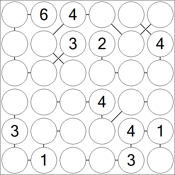 Chain Sudoku 6x6 - Mittel