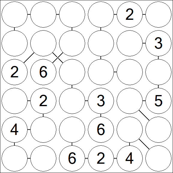 Chain Sudoku 6x6 - Mittel