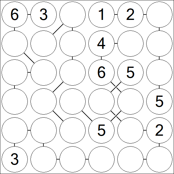 Chain Sudoku 6x6 - Mittel