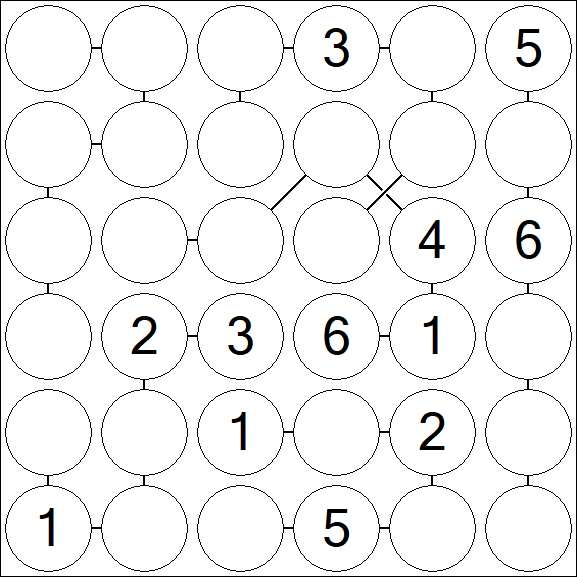 Chain Sudoku 6x6 - Mittel