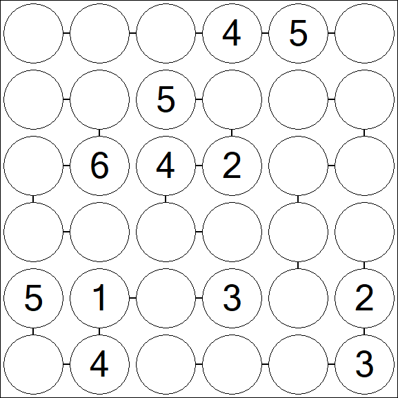 Chain Sudoku 6x6 - Mittel
