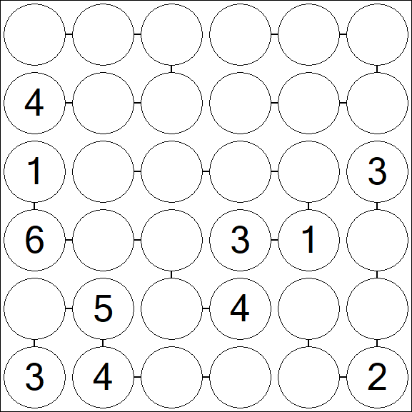 Chain Sudoku 6x6 - Mittel