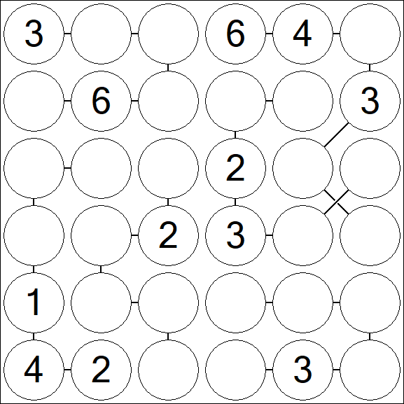Chain Sudoku 6x6 - Mittel