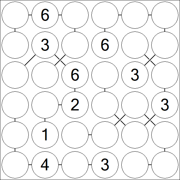 Chain Sudoku 6x6 - Mittel