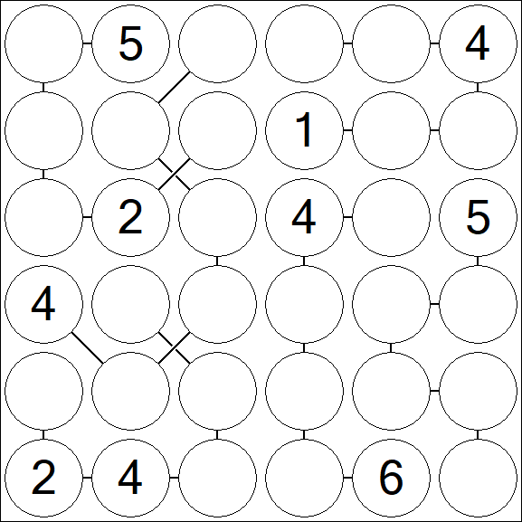 Chain Sudoku 6x6 - Medium