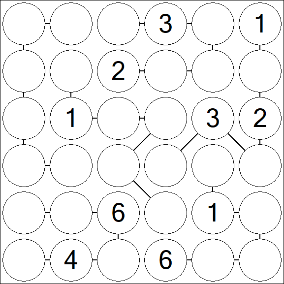 Chain Sudoku 6x6 - Medium