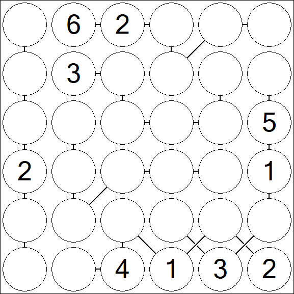 Chain Sudoku 6x6 - Medium