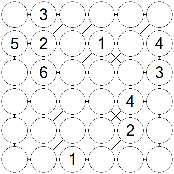 Chain Sudoku 6x6 - Medium