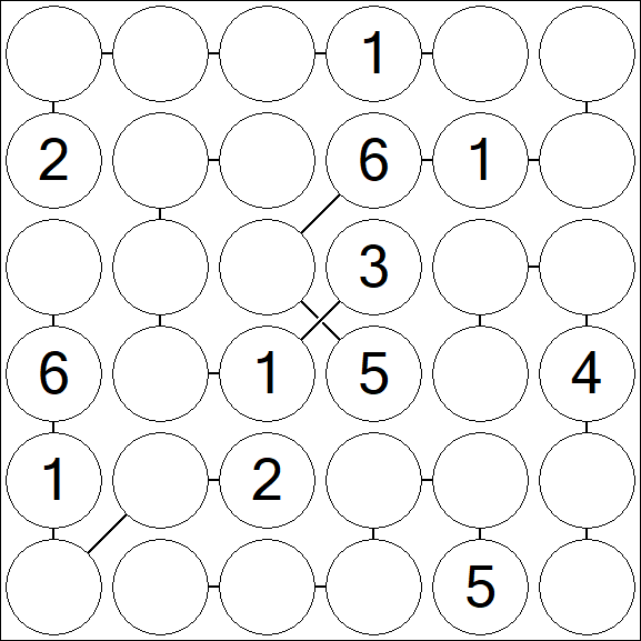 Chain Sudoku 6x6 - Medium