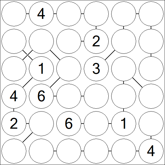 Chain Sudoku 6x6 - Medium