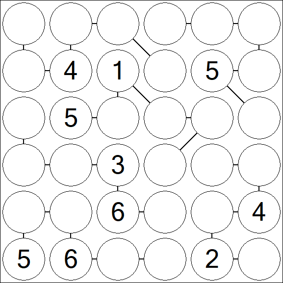 Chain Sudoku 6x6 - Medium