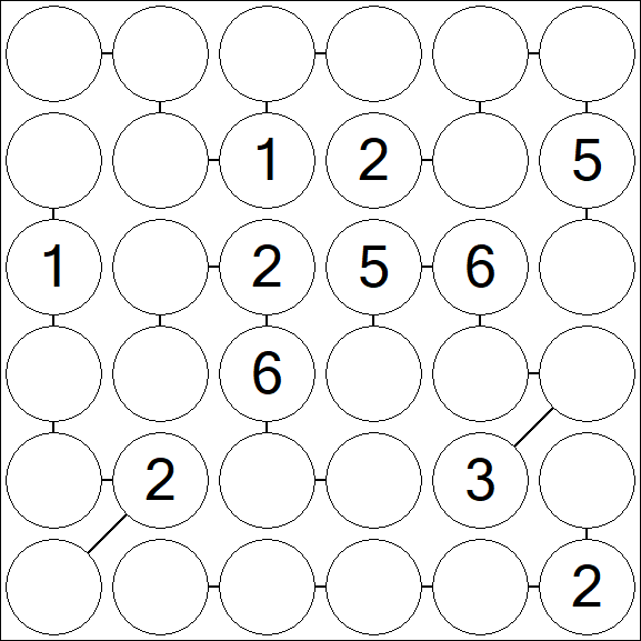 Chain Sudoku 6x6 - Medium