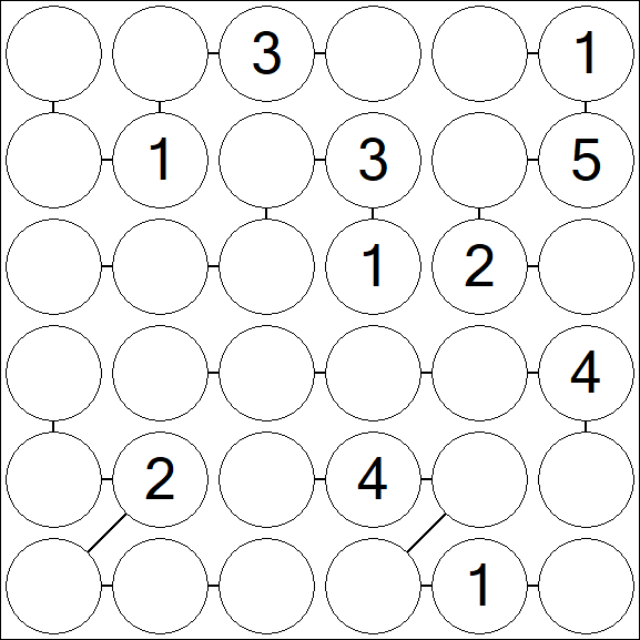 Chain Sudoku 6x6 - Medium