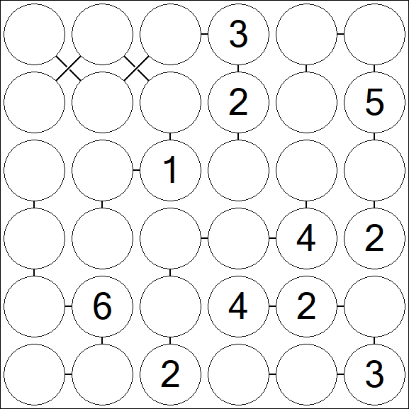Chain Sudoku 6x6 - Medium