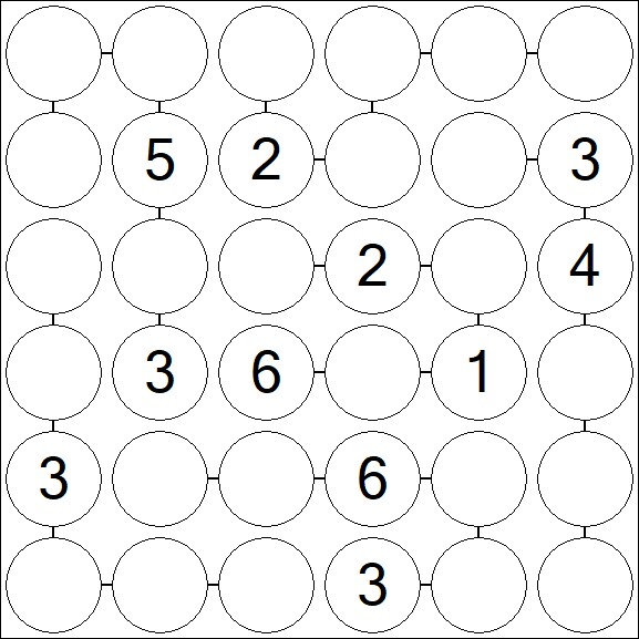 Chain Sudoku 6x6 - Medium