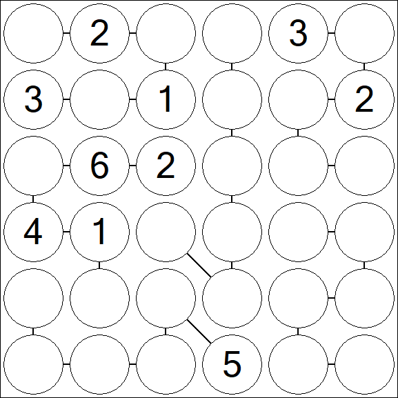 Chain Sudoku 6x6 - Medium